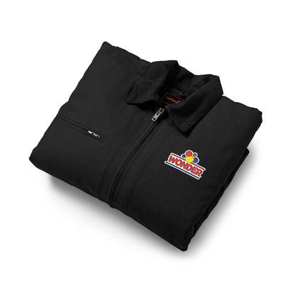 Wonderbread Embroidered Work Jacket - Heavy Duck Cloth Carpenter Coat with Chest Logo