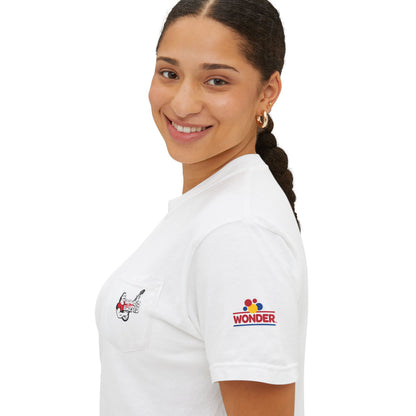 Camiseta unisex con bolsillo teñido en prenda, DKB, Wonder bread, Nature's own