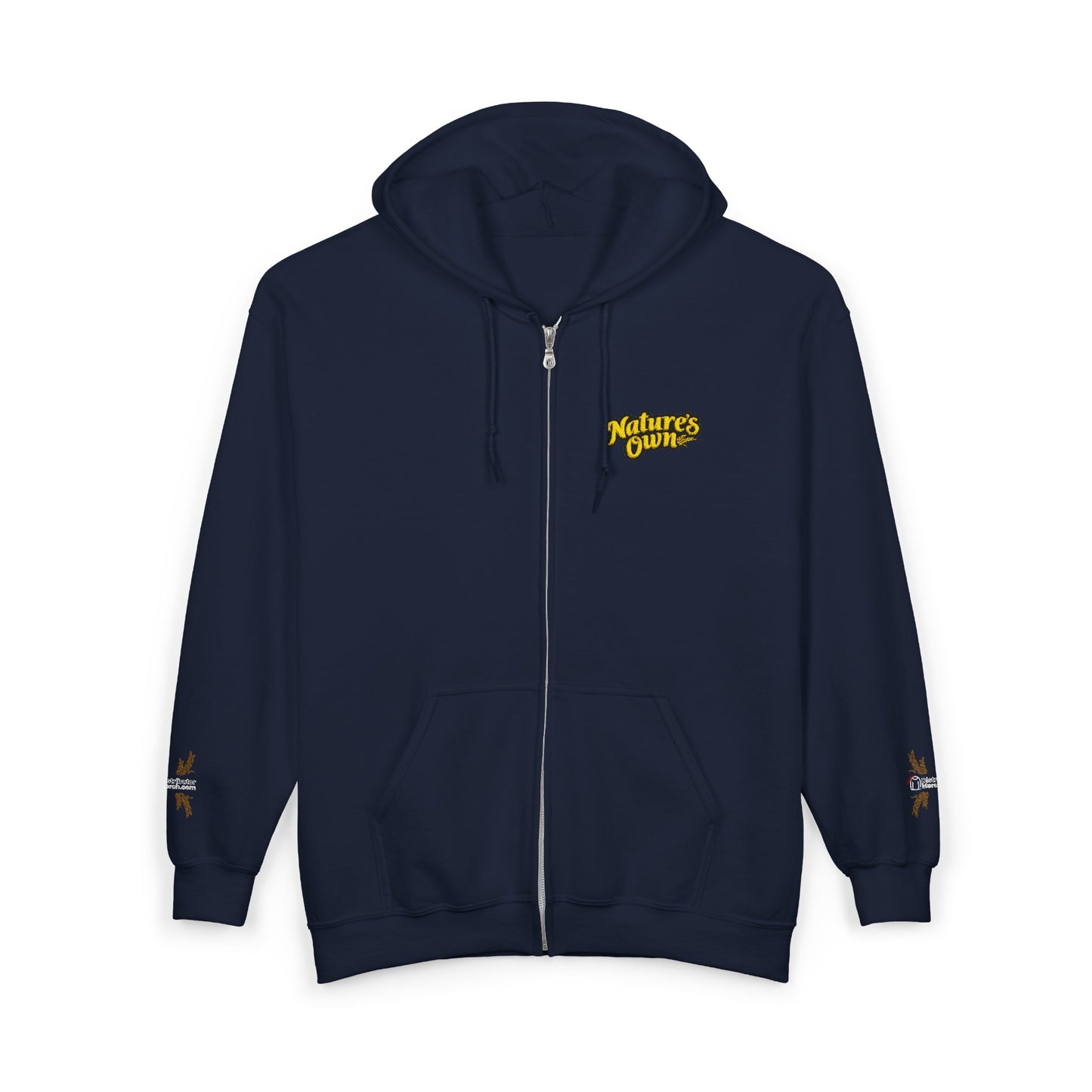 Full‑Zip Hoodie Sweatshirt –  Embroidered Nature’s Own Logo and “Goodness Is in Our Nature” back design