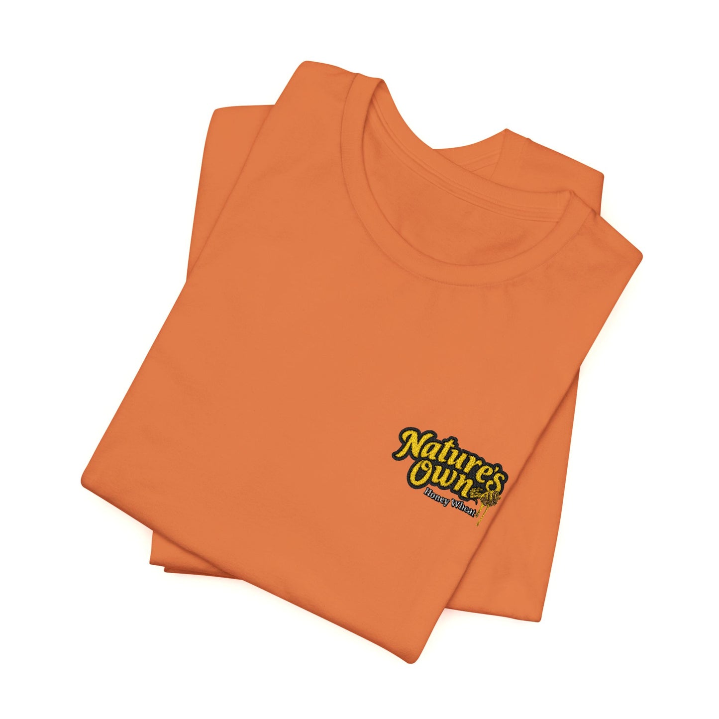 Unisex Jersey Short Sleeve Tee with Honey wheat Nature's Own embroidered logo