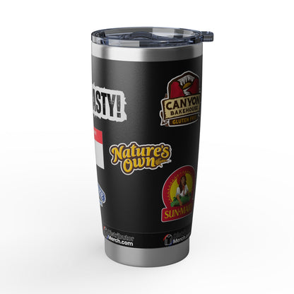 ¡MANTENTE CALIENTE! Vaso Vagabond de 20 oz, DKB, Wonder Bread, Nature's Own, Papa Pita, Tasty Kake, Sun Maid y logotipos de Canyon.