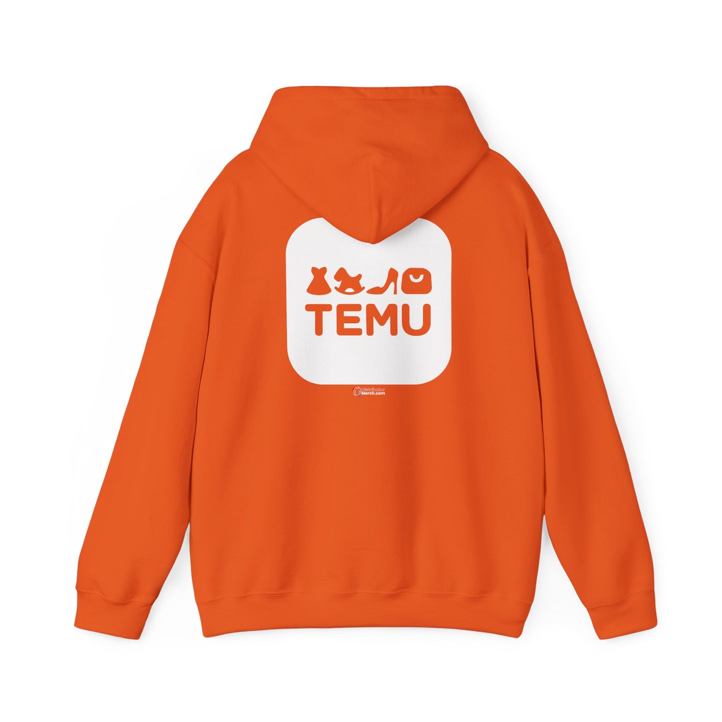 Unisex Heavy Blend™ Hoodie with TEMU logo for delivery drivers and distributors.