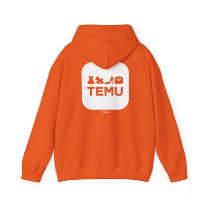 Unisex Heavy Blend™ Hoodie with TEMU logo for delivery drivers and distributors.