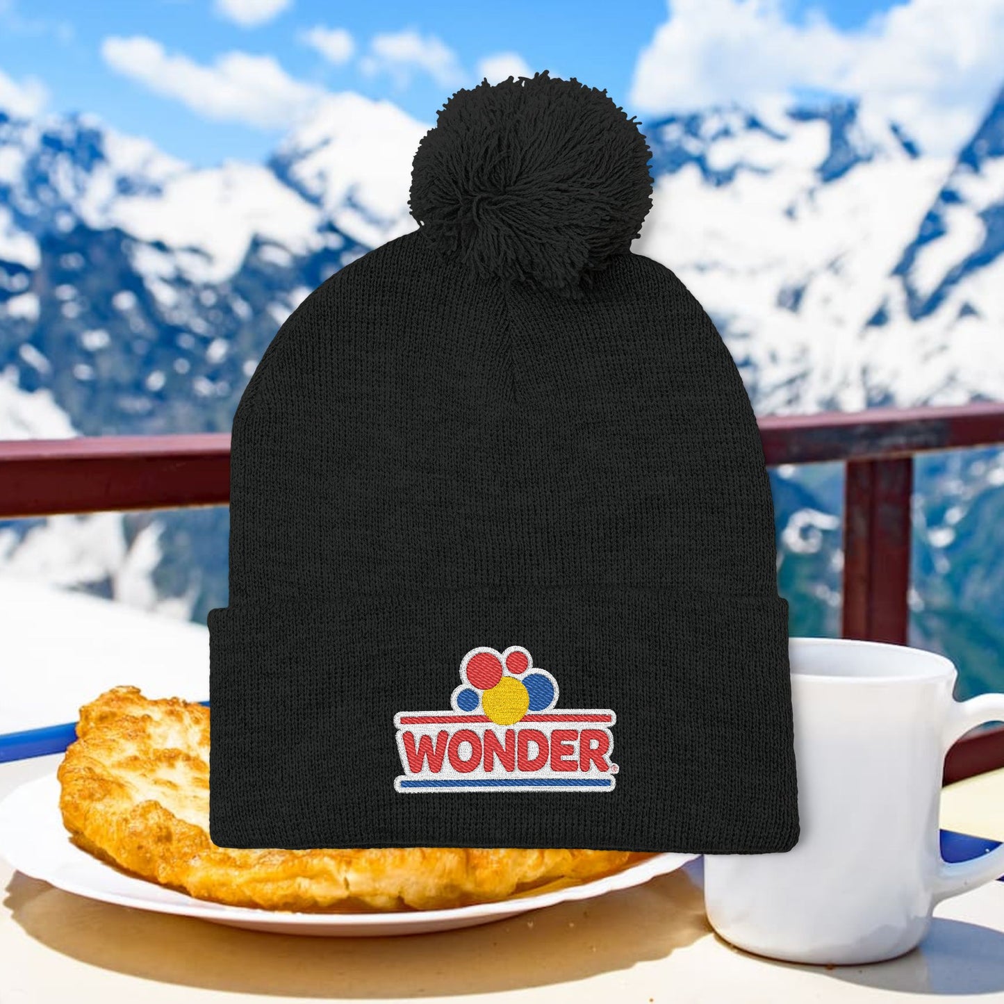 Wonderbread Embroidered Pom-Pom Knit Cap – TastyKake Logo