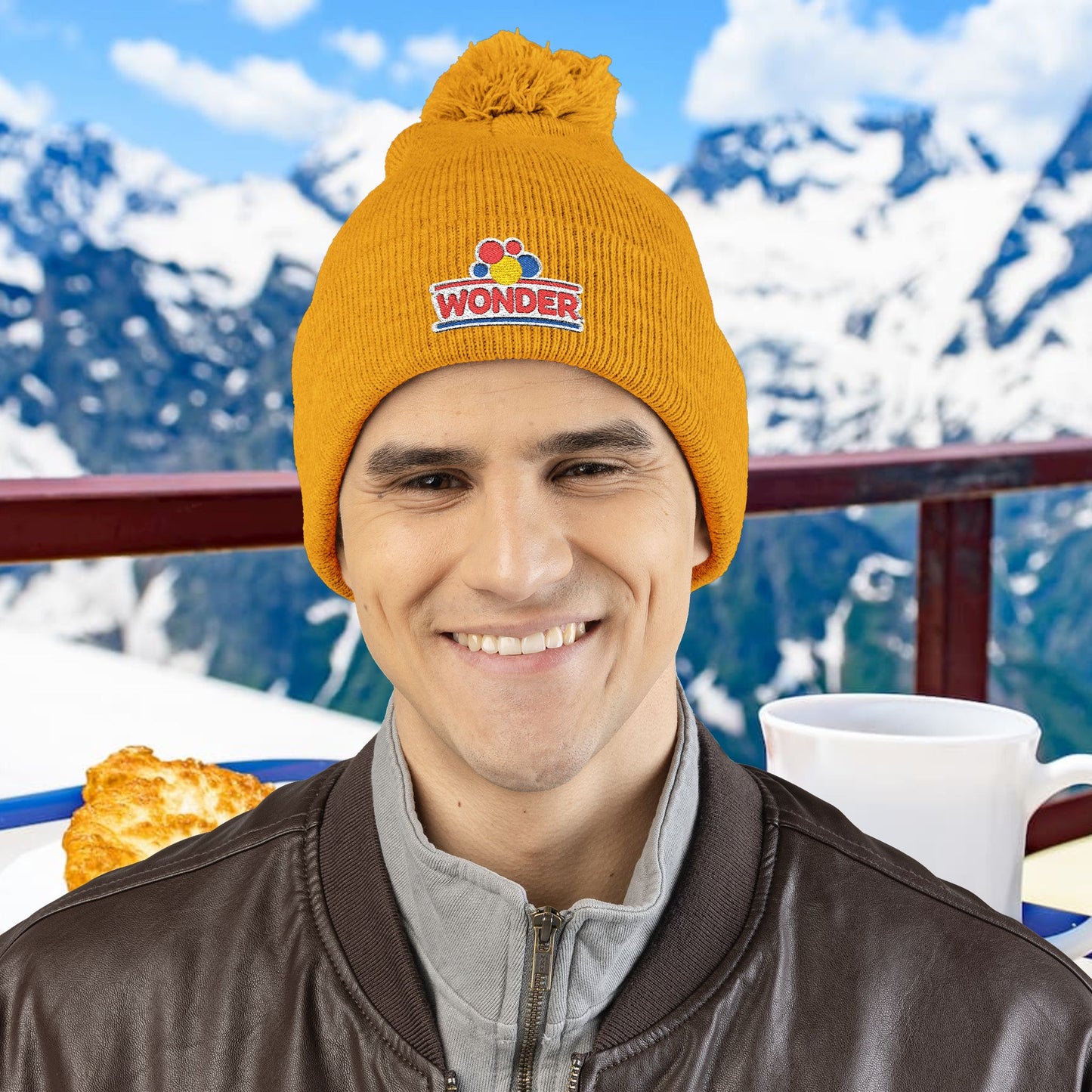 Wonderbread Embroidered Pom-Pom Knit Cap – TastyKake Logo