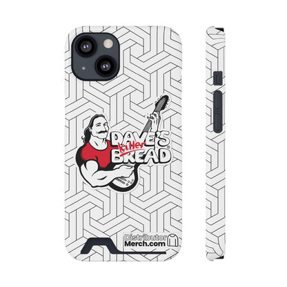 Phone Case With Card Holder, Dave's Killer Bread Logo, White.