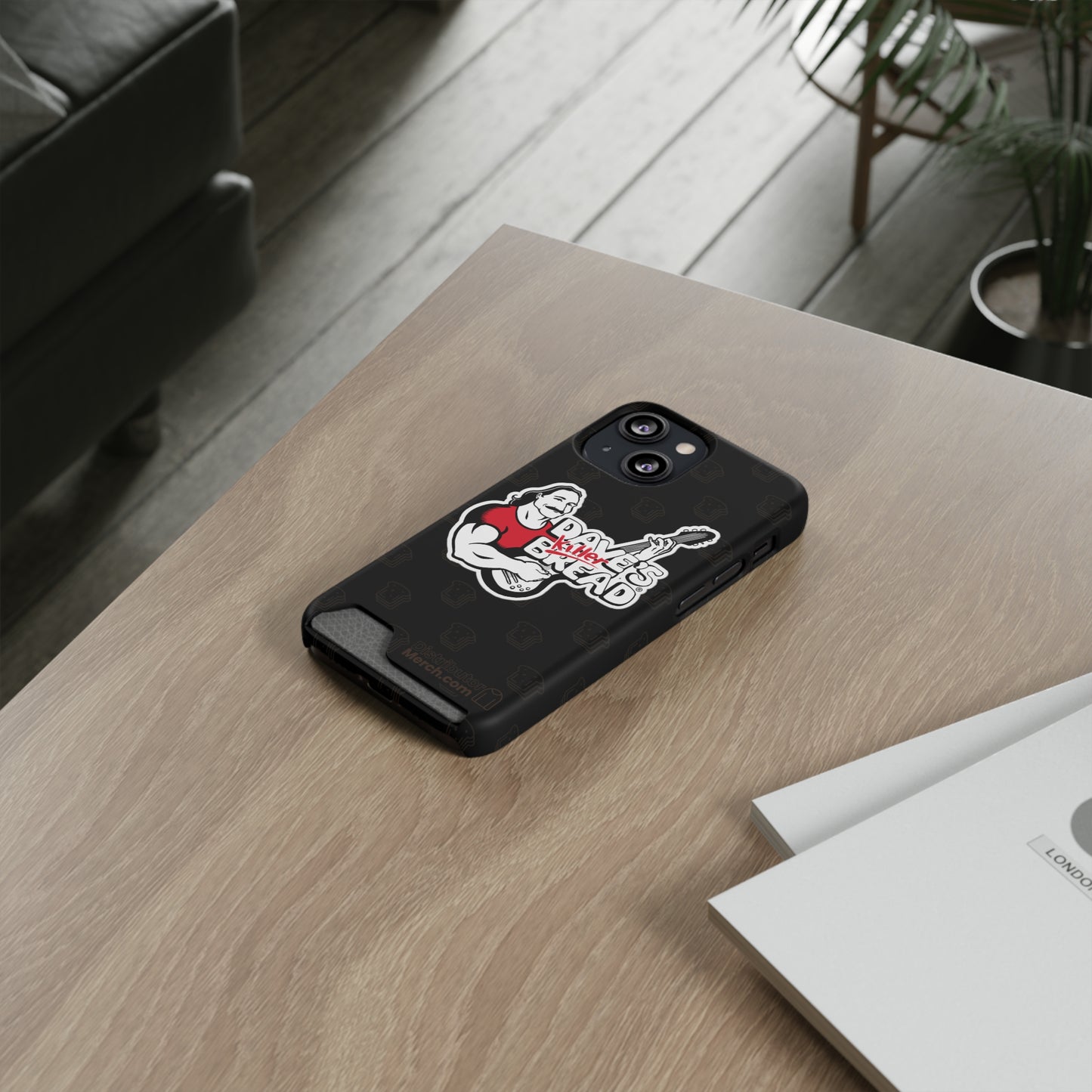 Phone Case With Card Holder, Dave's Killer Bread Logo.