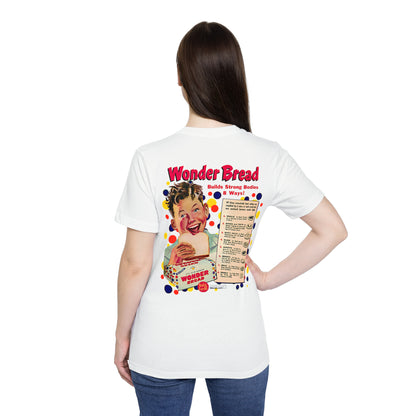 T-Shirt Short-Sleeve Jersey, USA-Made Unisex ,Wonder bread, Vintage front and back.