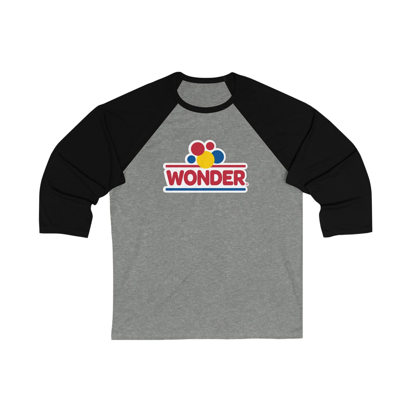 Baseball Tee — Retro Colorful Graphic 3/4 Sleeve with Wonder Bread Logo