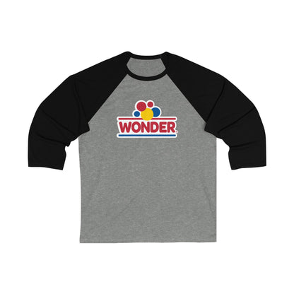Baseball Tee — Retro Colorful Graphic 3/4 Sleeve with Wonder Bread Logo