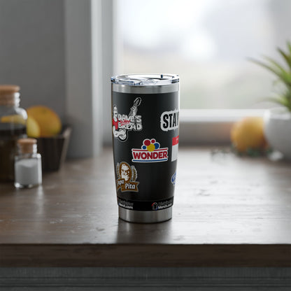 ¡MANTENTE CALIENTE! Vaso Vagabond de 20 oz, DKB, Wonder Bread, Nature's Own, Papa Pita, Tasty Kake, Sun Maid y logotipos de Canyon.
