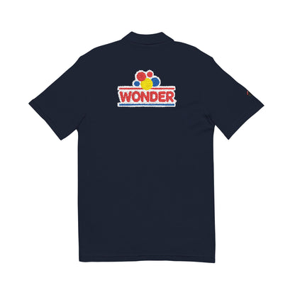 Polo Shirt with Wonder bread Embroidered front and back Logos