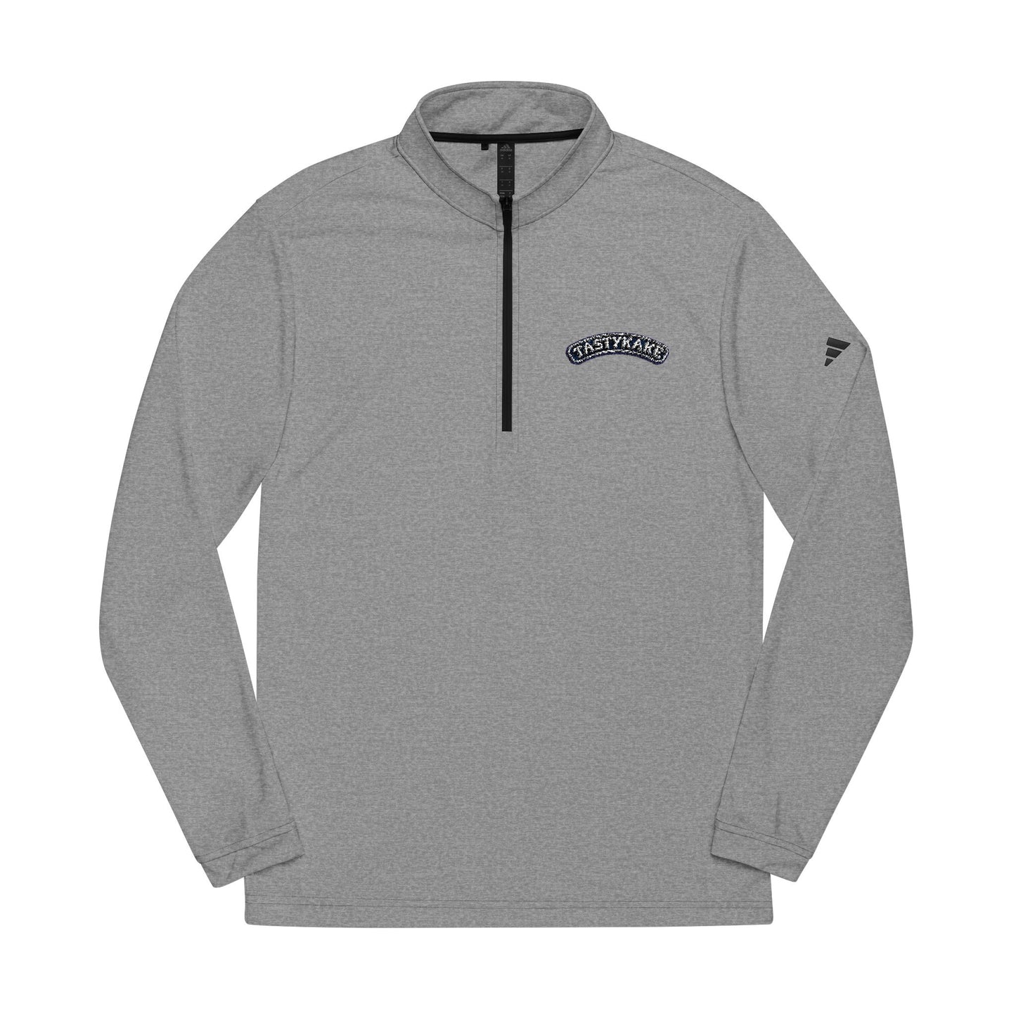 Tastykake Embroidered Quarter-Zip Pullover — Classic Grey Athletic Top