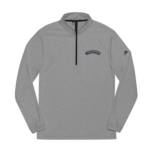 Tastykake Embroidered Quarter-Zip Pullover — Classic Grey Athletic Top