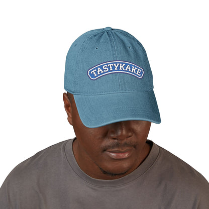 Tastykake Embroidered Denim Hat — Vintage Snack Logo Dad Cap