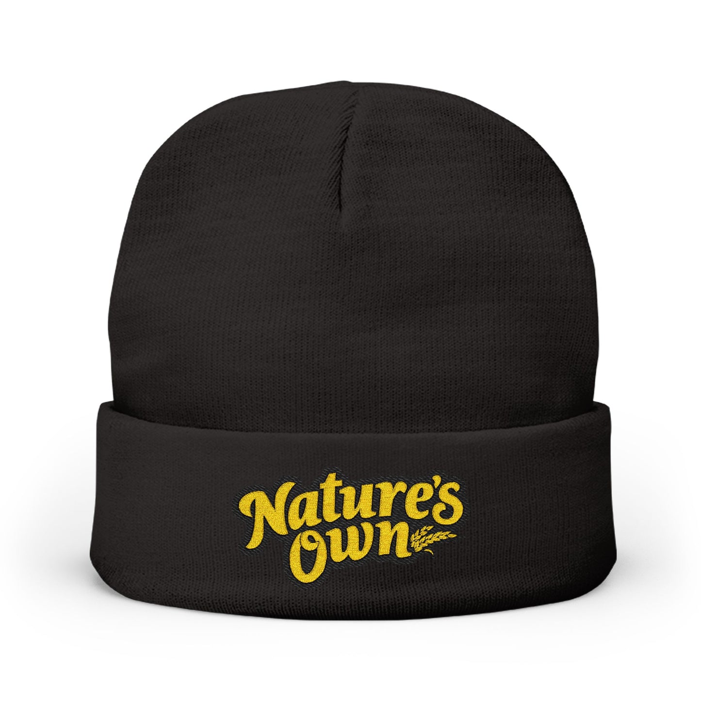 Nature's Own Knit Beanie with Embroidery - Stylish Winter Accessory