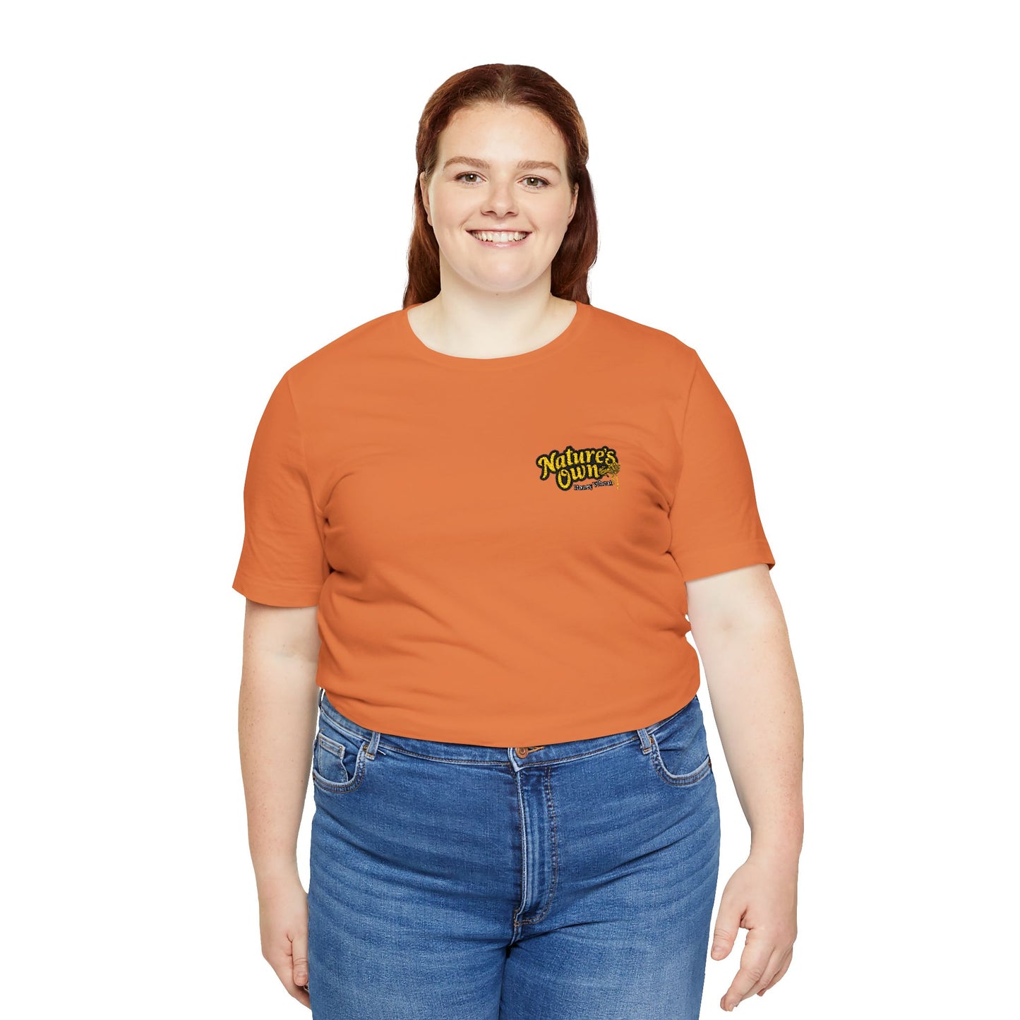 Unisex Jersey Short Sleeve Tee with Honey wheat Nature's Own embroidered logo