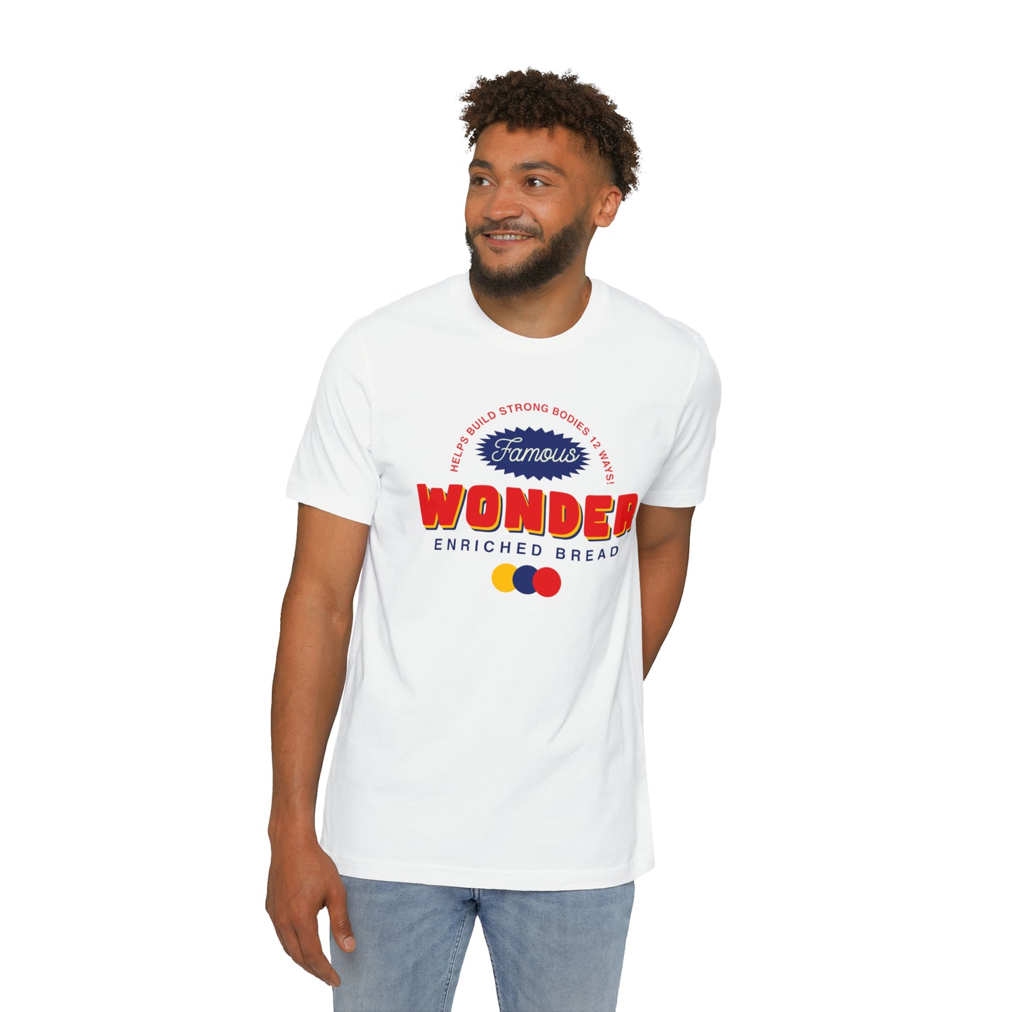 T-Shirt Short-Sleeve Jersey, USA-Made Unisex ,Wonder bread, Vintage front and back.