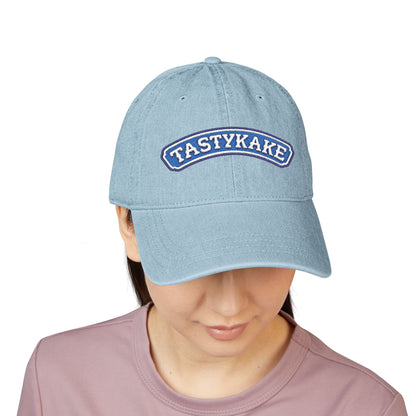 Tastykake Embroidered Denim Hat — Vintage Snack Logo Dad Cap