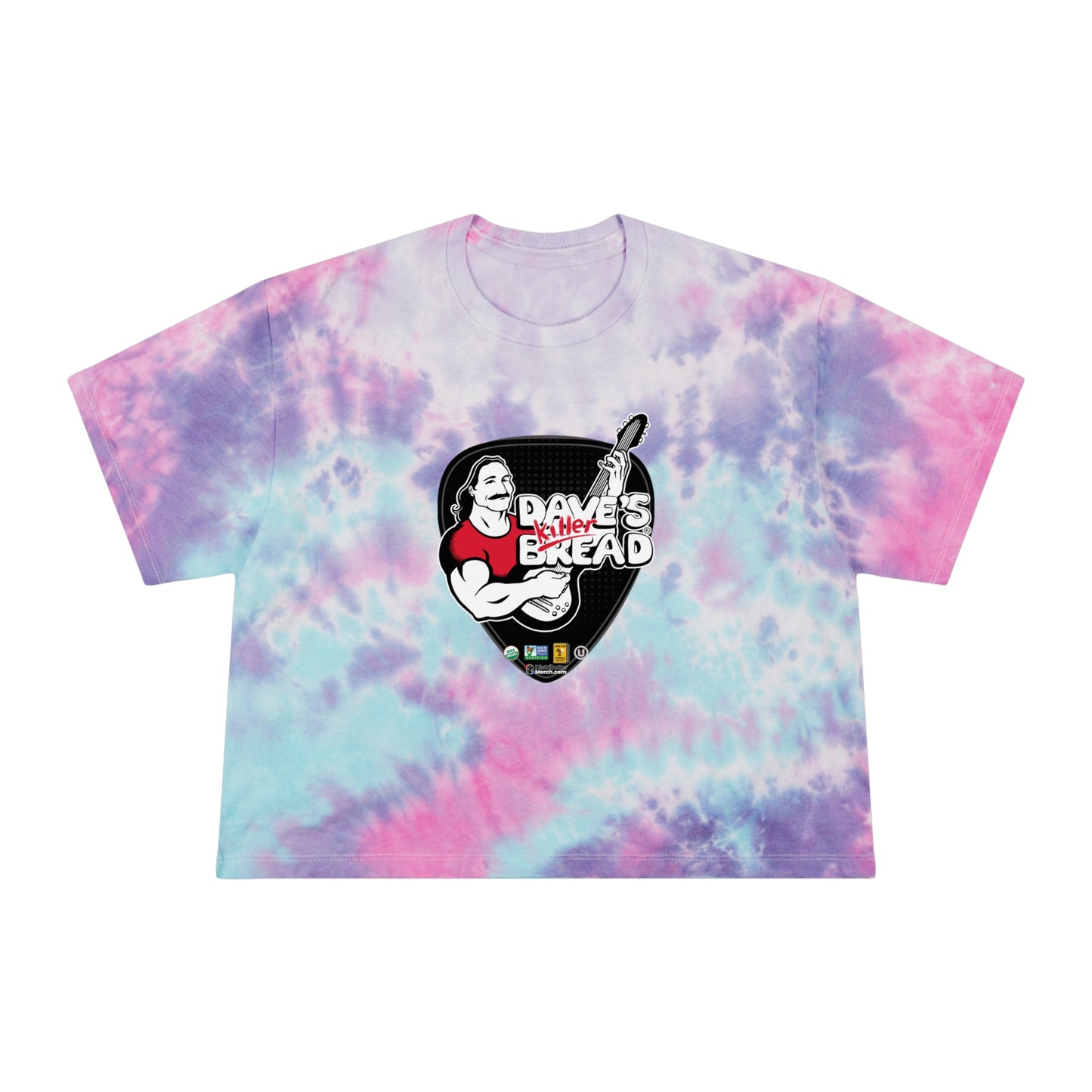 Dave's Killer Bread Women's Tie-Dye Crop Tee, Summer Fashion Top, Trendy Casual Wear, Unique Gift Idea, Boho Style Shirt, Festival Outfit