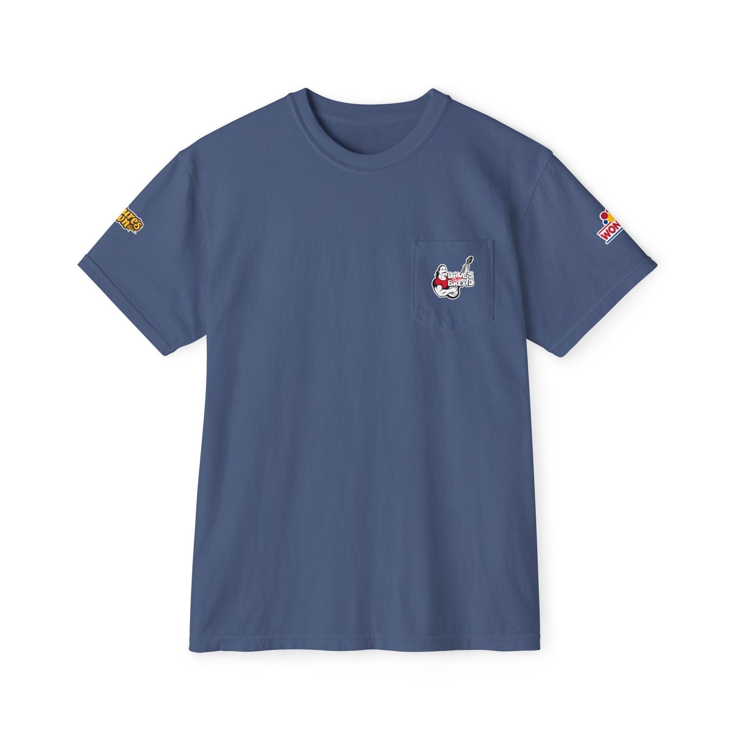 Camiseta unisex con bolsillo teñido en prenda, DKB, Wonder bread, Nature's own