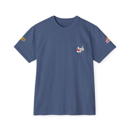 Camiseta unisex con bolsillo teñido en prenda, DKB, Wonder bread, Nature's own