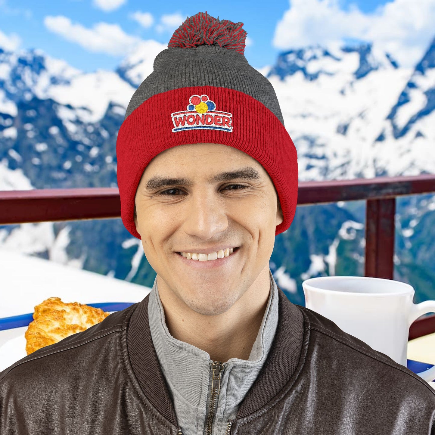 Wonderbread Embroidered Pom-Pom Knit Cap – TastyKake Logo