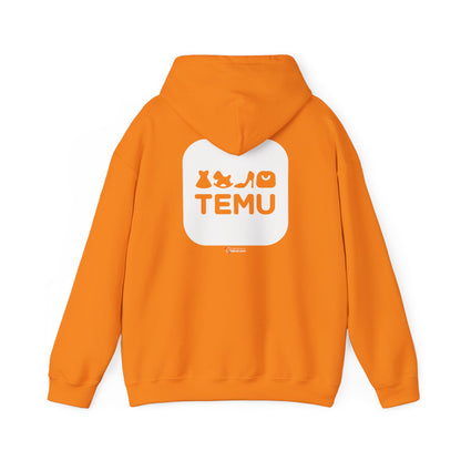 Unisex Heavy Blend™ Hoodie with TEMU logo for delivery drivers and distributors.