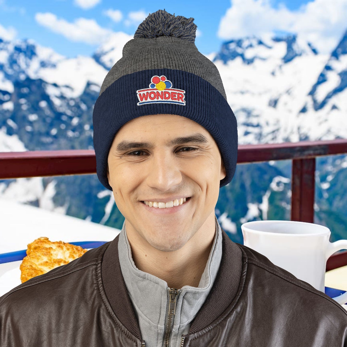 Wonderbread Embroidered Pom-Pom Knit Cap – TastyKake Logo