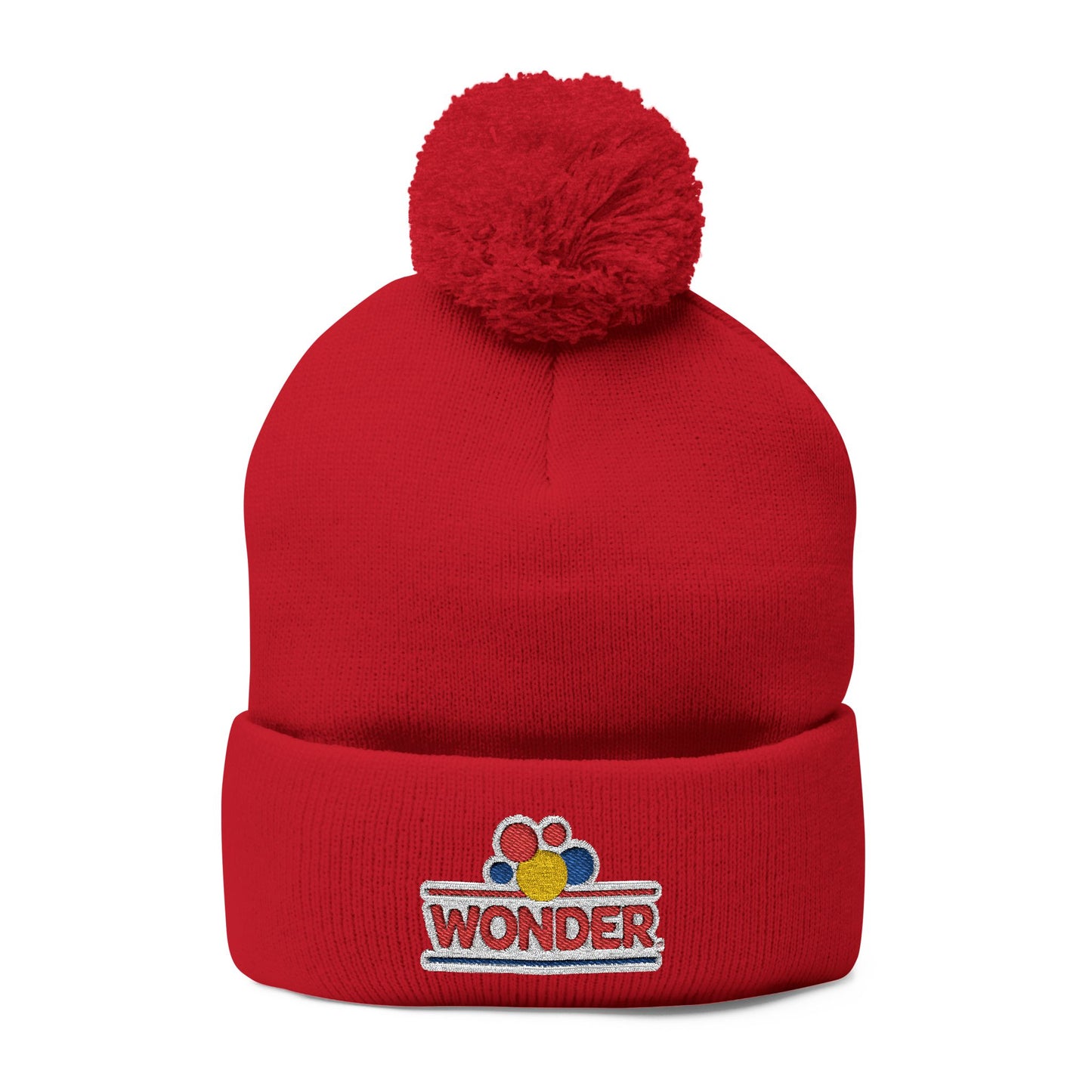 Wonder bread Embroidered Pom-Pom Knit Cap