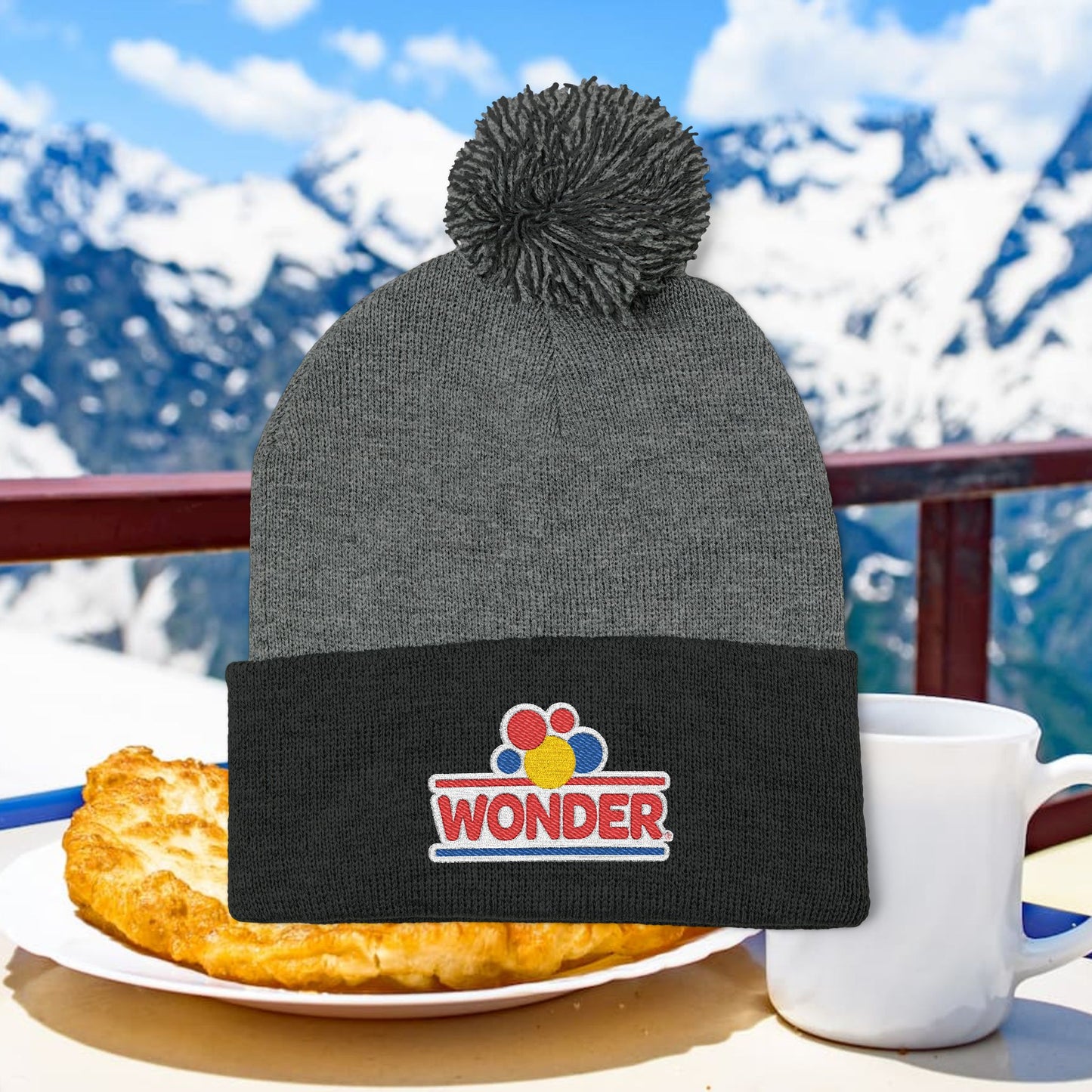 Wonderbread Embroidered Pom-Pom Knit Cap – TastyKake Logo