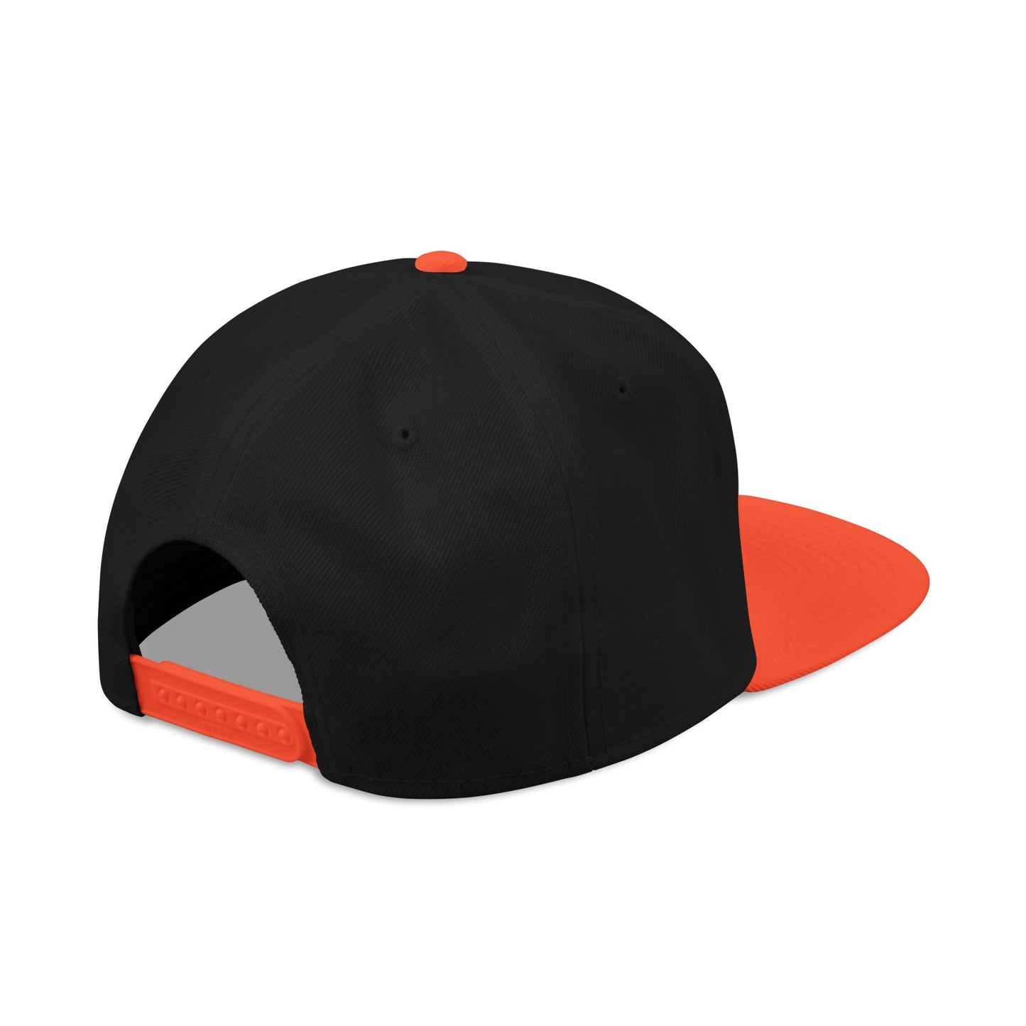 TEMU logo Delivery Embroidered Orange Script Snapback Hat