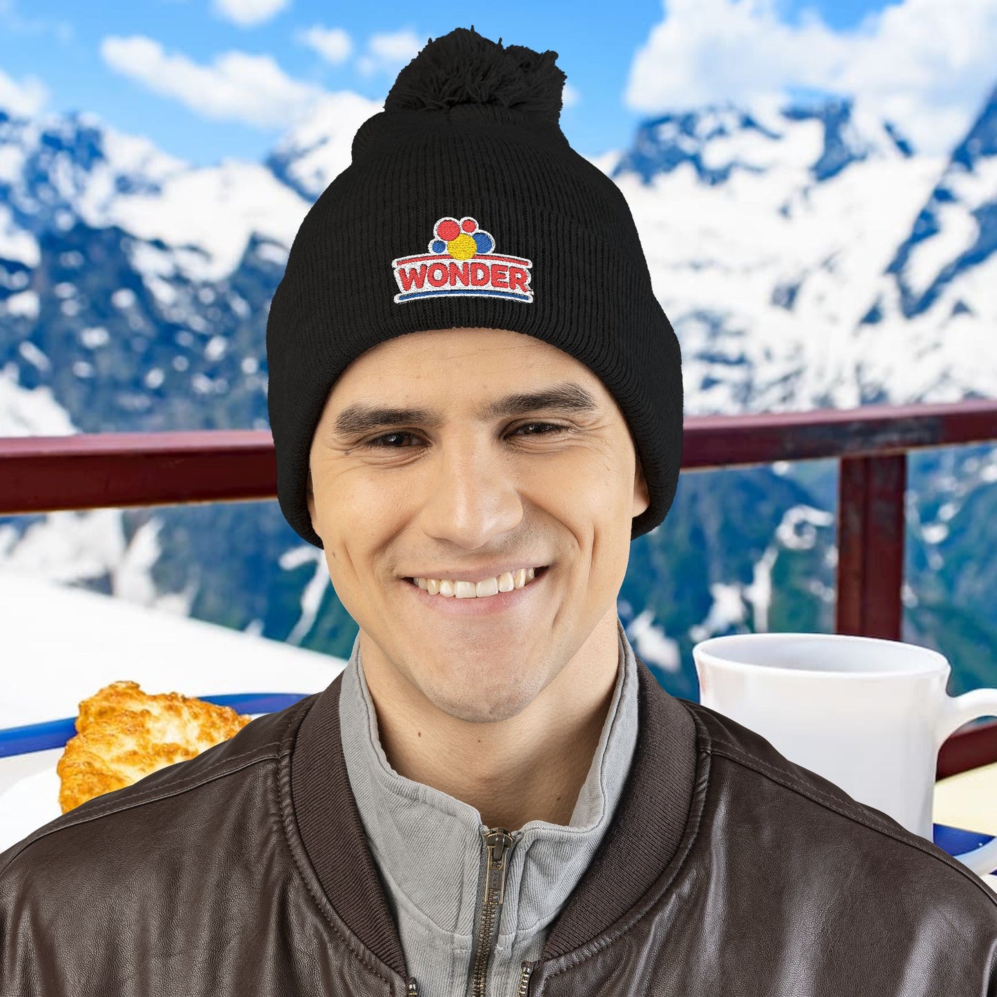 Wonderbread Embroidered Pom-Pom Knit Cap – TastyKake Logo