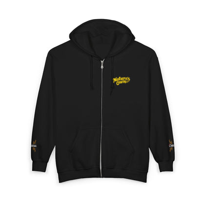 Full‑Zip Hoodie Sweatshirt –  Embroidered Nature’s Own Logo and “Goodness Is in Our Nature” back design
