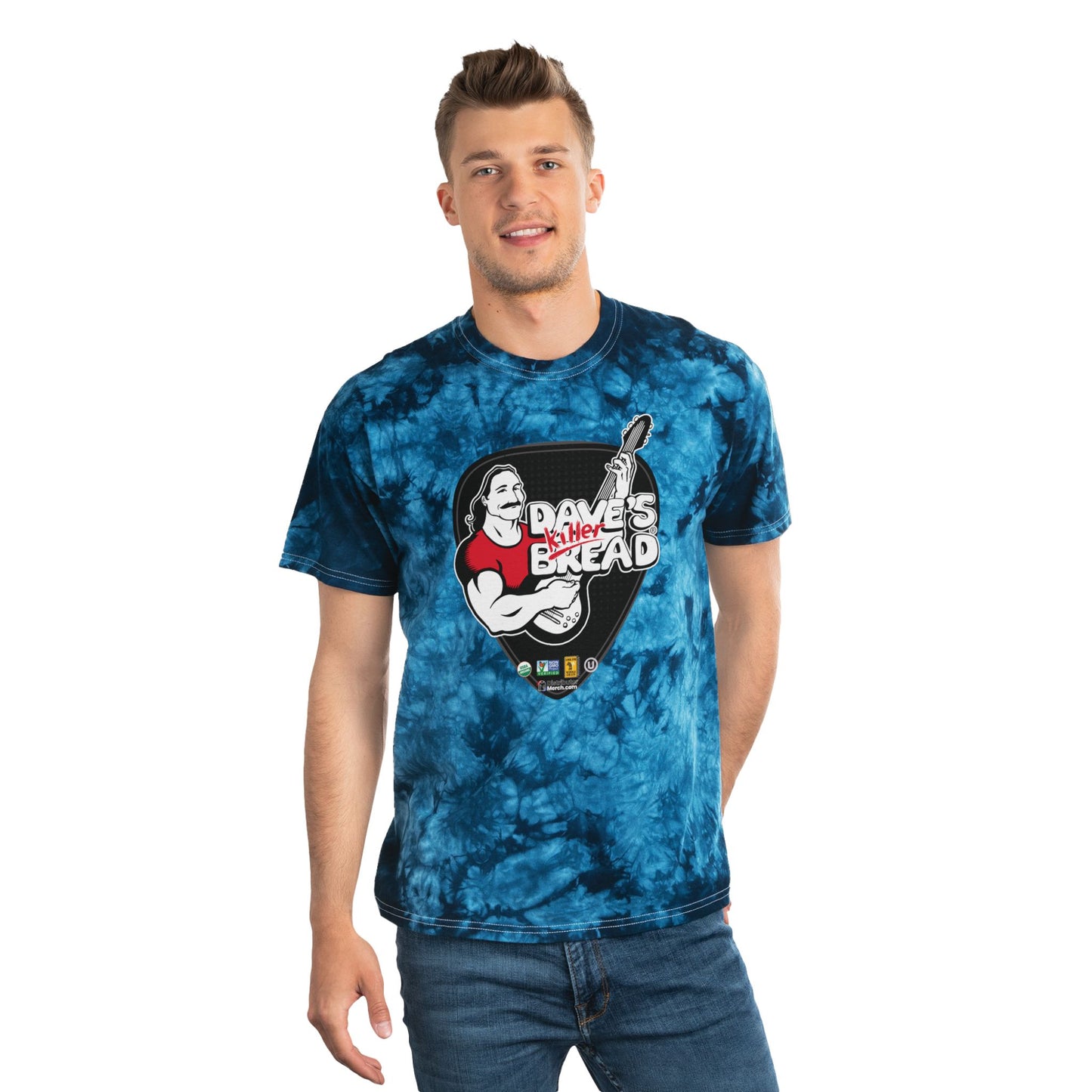 Dave's Killer Bread Bold Tie-Dye Tee, Unique Graphic Shirt, Fun Casual Look, Gift for Fitness Lovers, Summer Style, Festival Wear, Retro Vibes