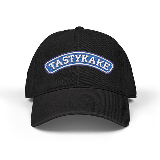 Tastykake Embroidered Denim Hat — Vintage Snack Logo Dad Cap