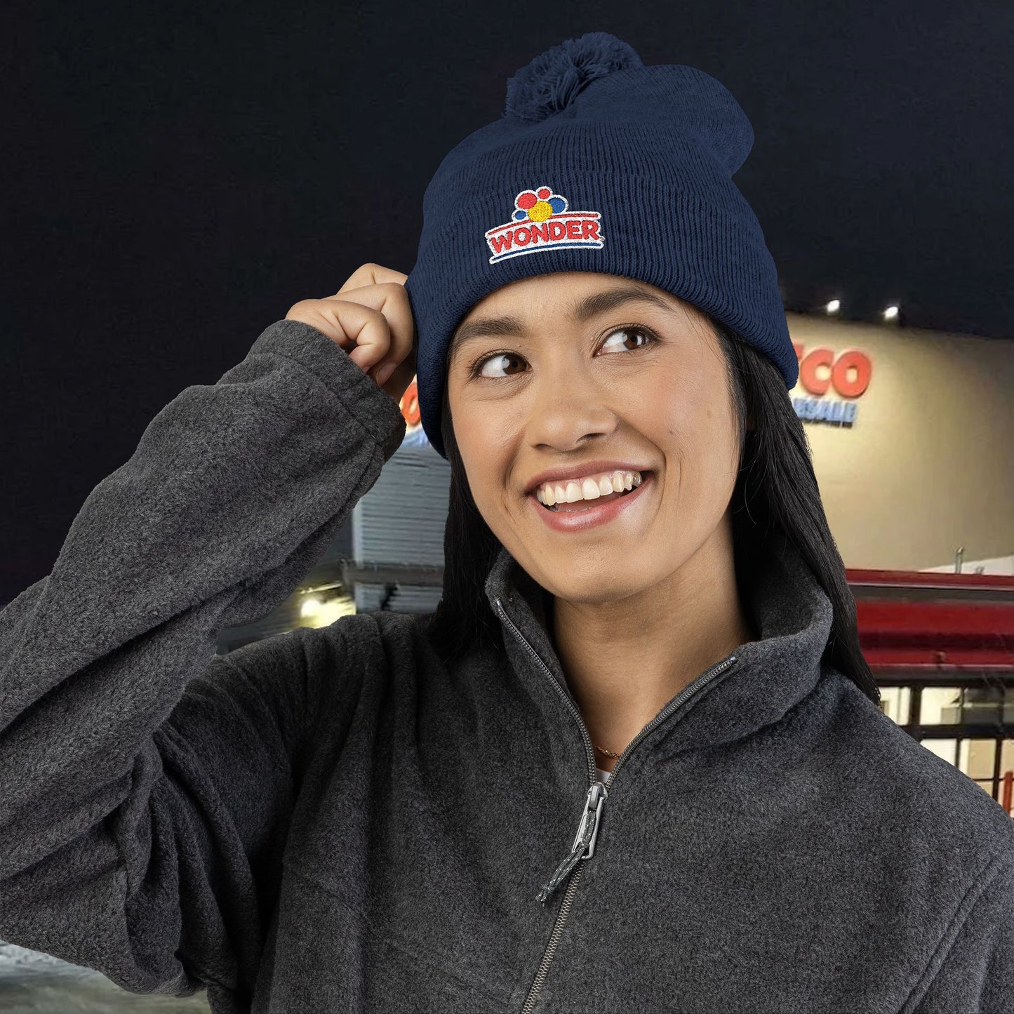 Wonderbread Embroidered Pom-Pom Knit Cap – TastyKake Logo