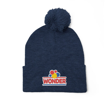 Wonderbread Embroidered Pom-Pom Knit Cap