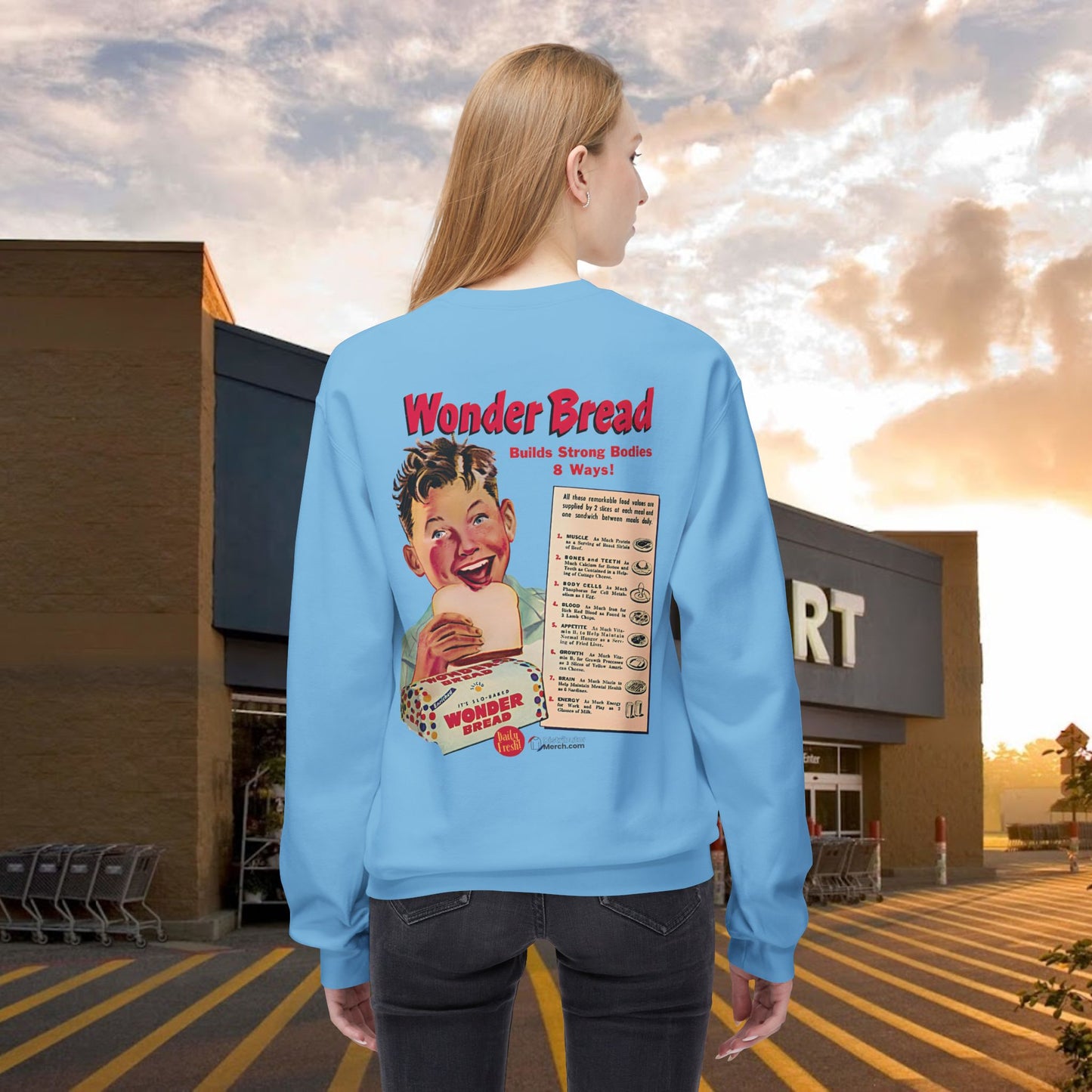 Wonderbread Two side print Crewneck Sweatshirt