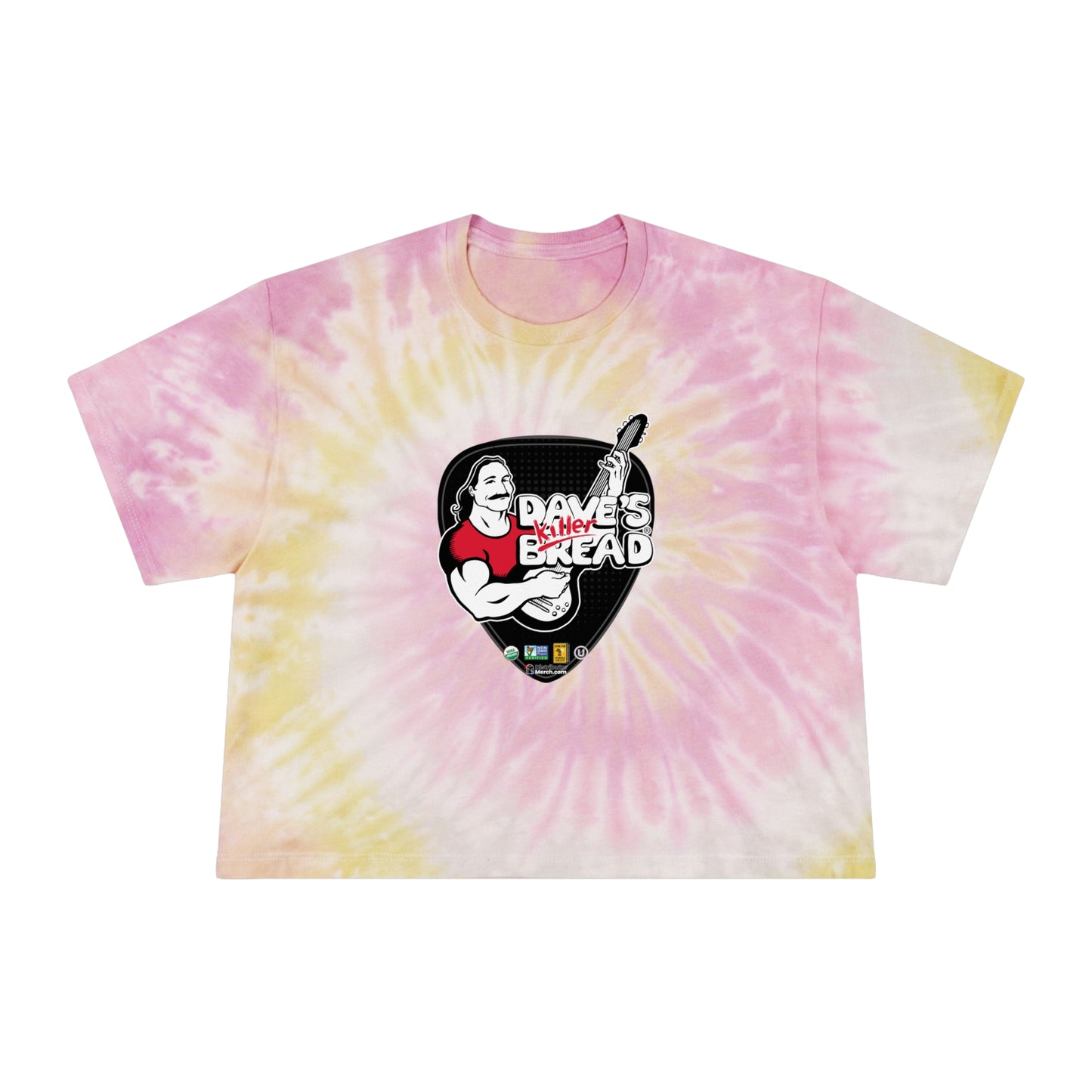 Dave's Killer Bread Women's Tie-Dye Crop Tee, Summer Fashion Top, Trendy Casual Wear, Unique Gift Idea, Boho Style Shirt, Festival Outfit